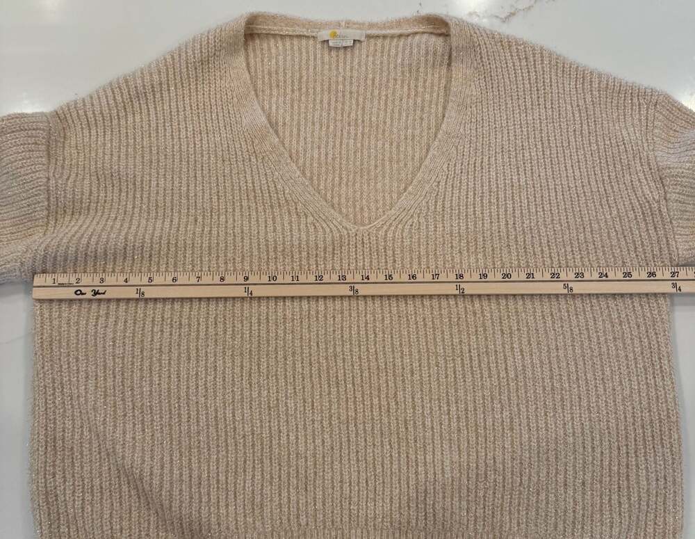 Boden Shimmer Ribbed V-Neck Sweater Size US 14 - Picture 4 of 5